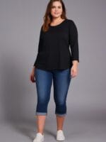 SHIRT AMY LANGE MOUW ZWART - Afbeelding 2