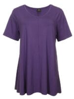 ZAZOU A-LIJN SHIRT KORTE MOUW PURPLE
