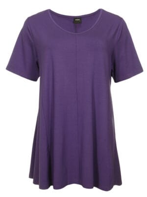 ZAZOU A-LIJN SHIRT KORTE MOUW PURPLE