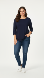SHIRT AMY 3/4 MOUW DARK NAVY - Afbeelding 3