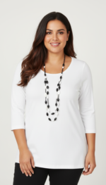 SHIRT AMY 3/4 MOUW WIT