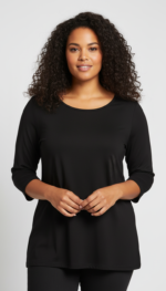 SHIRT AMY 3/4 MOUW BLACK