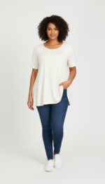 SHIRT A-LINE KORTE MOUW ECRU - Afbeelding 2