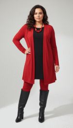 Vest zazou dark red met split - Afbeelding 2