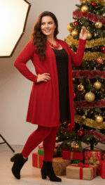 Vest zazou dark red met split