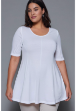 ZAZOU A-LIJN SHIRT KORTE MOUW WIT