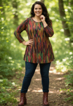 SHIRT A-LIJN LANGE MOUW TIE DYE