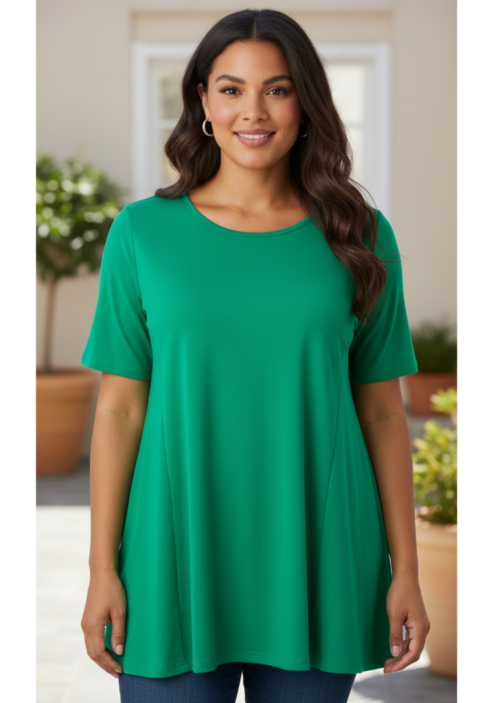 grass ZAZOU A-LIJN SHIRT KORTE MOUW GRASS - Afbeelding 1