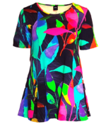 ZAZOU A-LIJN SHIRT KORTE MOUW BLAD - Afbeelding 2