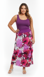 ROK FUCHSIA WIT MET PLOOIEN