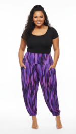 BROEK LIA - PURPLE LILA BIOLOGISCHE KATOEN