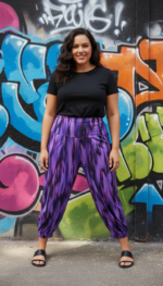 BROEK LIA - PURPLE LILA BIOLOGISCHE KATOEN - Afbeelding 3