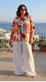 Shirt Mery lang met korte mouw brush biologische katoen - Afbeelding 3