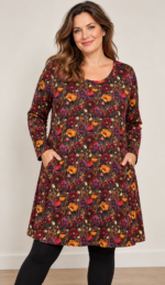 TUNIEK LOIS LANGE MOUW herfstbloemen