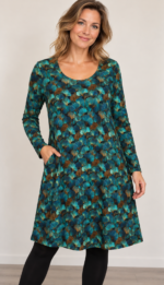 TUNIEK LOIS LANGE MOUW petrol blauw - Afbeelding 2