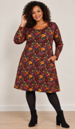 TUNIEK LOIS LANGE MOUW herfstbloemen - Afbeelding 2